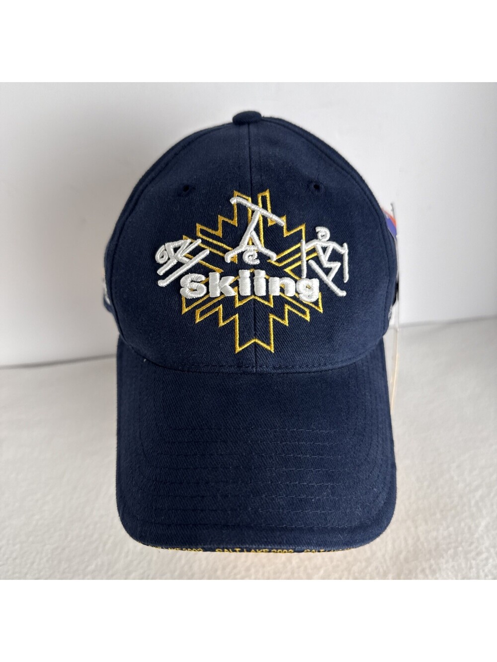 Vintage 2002 Winter Olympics Salt Lake City Navy Hat Cap Snow Rings Logo